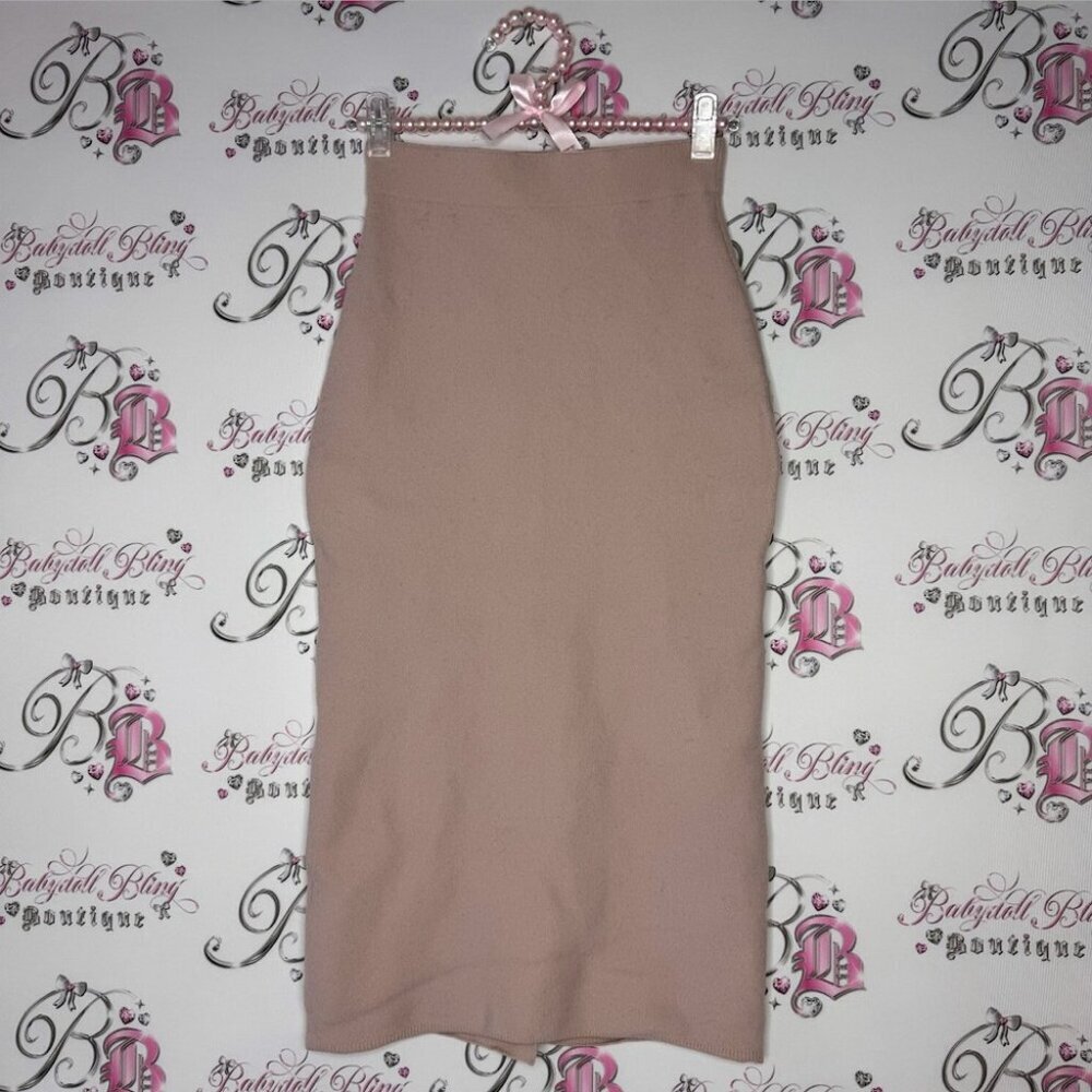 The group babaton aritzia skirt pink blush thick sexy slit in back warm luxury